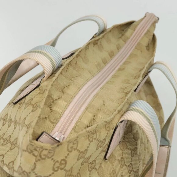 GUCCI GG Canvas Tote Bag Beige Gold 131233 Auth 121682 - Picture 7 of 15